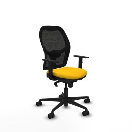 Piqueras y Crespo Jorquera sincro malla negra bali amarillo brazos 1D base nailon ruedas 65mm nailon
