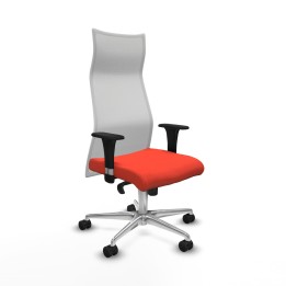 Piqueras y Crespo Albacete malla XL sincro malla blanca bali naranja oscuro brazos 1D base aluminio ruedas 65mm nailon