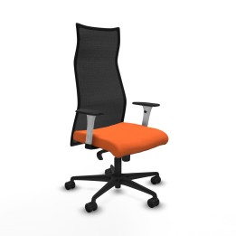 Piqueras y Crespo Albacete malla sincro malla negra bali naranja brazos blancos base nailon ruedas 65 mm nailon