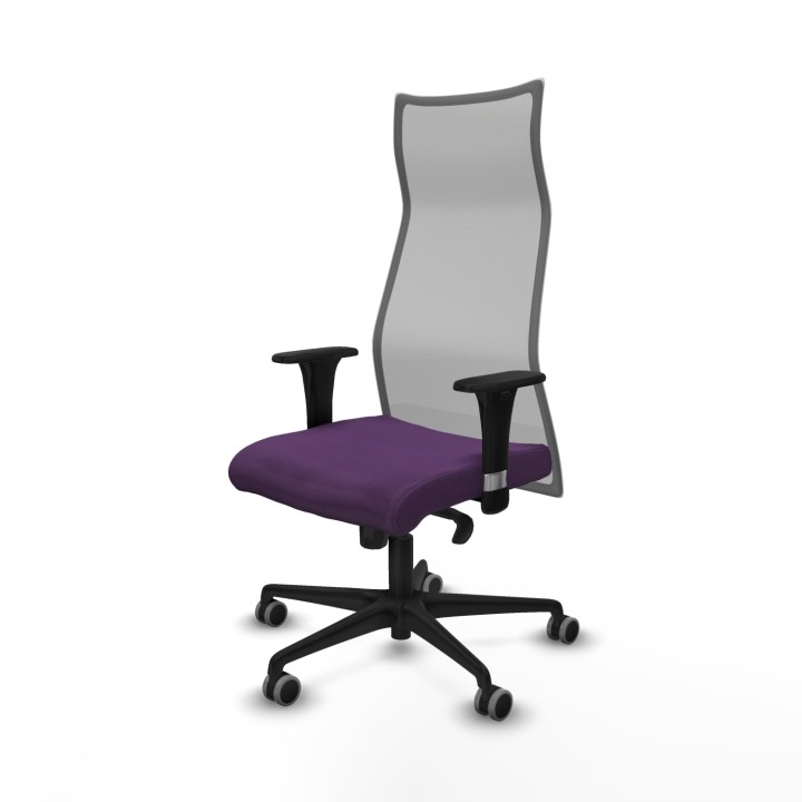 Piqueras y Crespo Albacete malla sincro malla gris bali morado brazos 1D base nailon ruedas 65mm engomadas