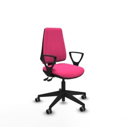 Piqueras y Crespo Elche AS similpiel rosa brazos fijos base piramidal ruedas engomadas 65mm