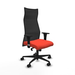 Piqueras y Crespo Albacete malla XL sincro malla negra bali naranja oscuro brazos 1D base nailon ruedas 65mm nailon