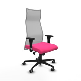 Piqueras y Crespo Albacete malla XL sincro malla gris similpiel rosa brazos 1D base nailon ruedas 65mm engomadas