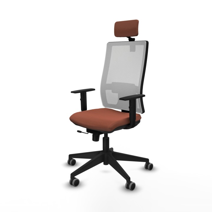 Piqueras y Crespo Horna traslack malla blanca bali marrón brazos 1D base piramidal cabecero 2D ruedas 65mm engomadas