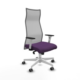 Piqueras y Crespo Albacete malla sincro malla gris bali morado brazos blancos base blanca ruedas 65mm engomadas