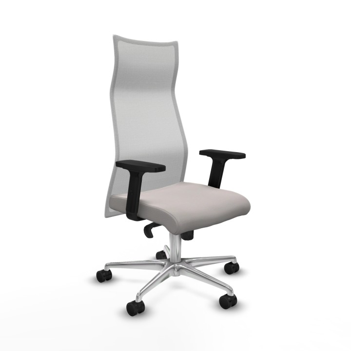 Piqueras y Crespo Albacete malla sincro malla blanca similpiel blanco brazos 2D base aluminio ruedas 65 mm nailon
