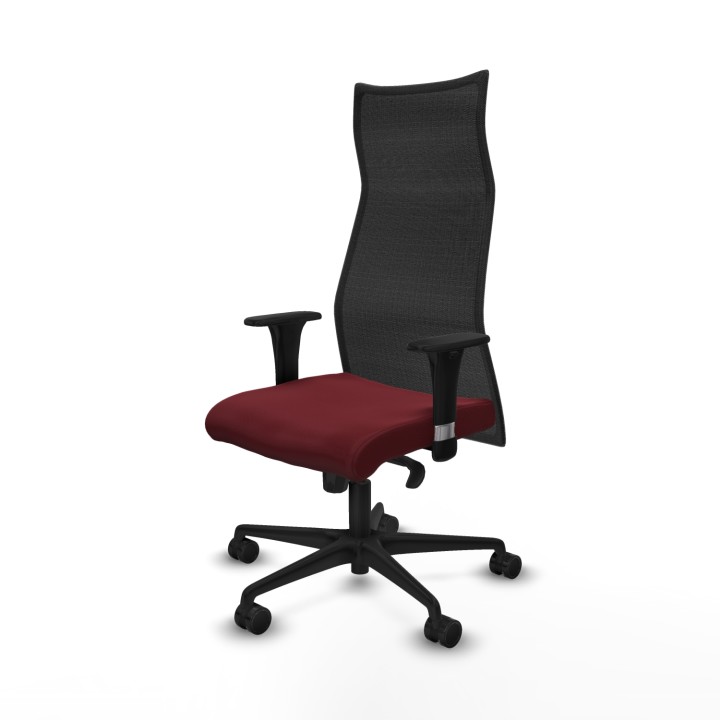 Piqueras y Crespo Albacete malla XL sincro malla negra similpiel granate brazos 1D base nailon ruedas 65mm nailon