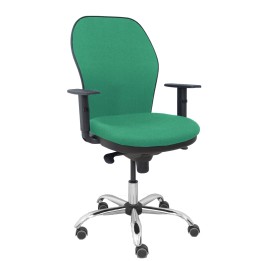 Piqueras y Crespo Silla Jorquera respaldo bali verde esmeralda asiento bali verde esmeralda base cromada y ruedas parqu