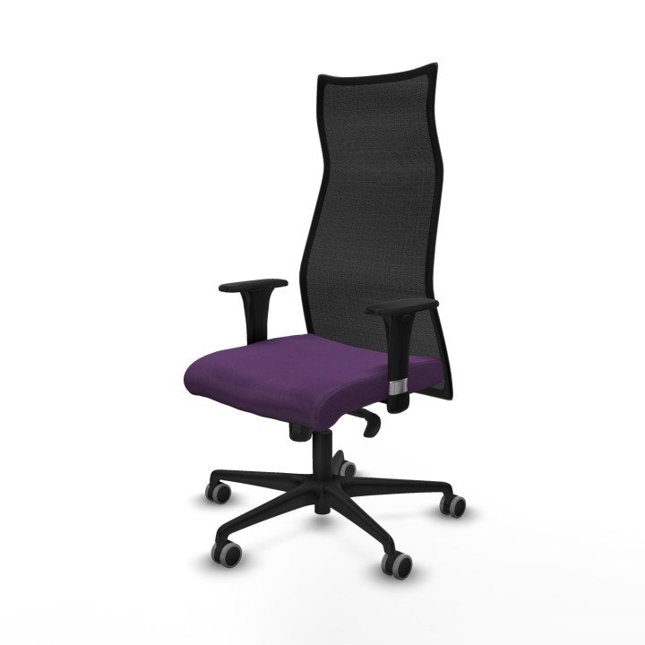 Piqueras y Crespo Albacete malla sincro malla negra bali morado brazos 1D base nailon ruedas 65mm engomadas
