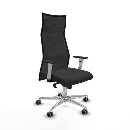 Piqueras y Crespo Albacete malla sincro malla negra bali negro brazos blancos base aluminio ruedas 65mm engomadas
