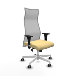 Piqueras y Crespo Albacete malla XL sincro malla gris similpiel crema brazos 1D base blanca ruedas 65mm engomadas