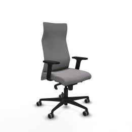 Piqueras y Crespo Albacete dirección sincro similpiel gris brazos 2D base nailon ruedas 65 engomadas