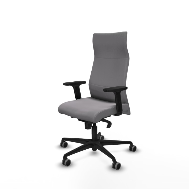 Piqueras y Crespo Albacete dirección sincro similpiel gris brazos 2D base nailon ruedas 65 engomadas
