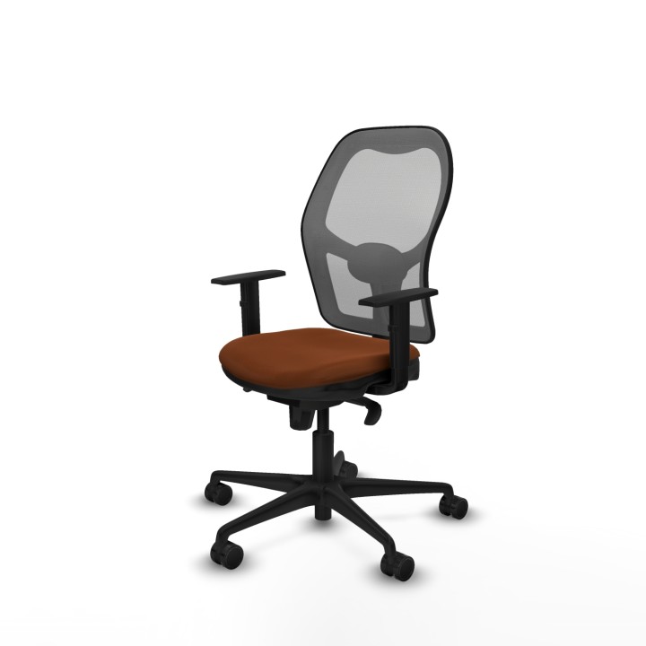 Piqueras y Crespo Jorquera sincro malla gris similpiel marrón brazos 1D base nailon ruedas 65mm nailon