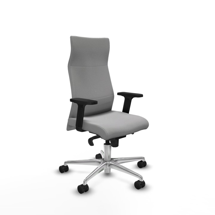 Piqueras y Crespo Albacete dirección sincro bali gris claro brazos 2D base aluminio ruedas 65 nailon