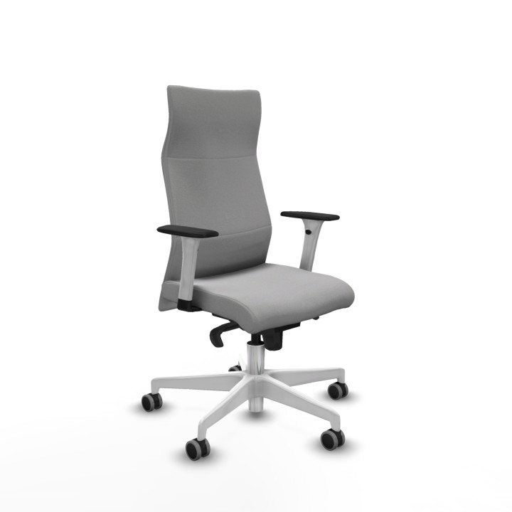 Piqueras y Crespo Albacete dirección sincro bali gris claro brazos 1D blancos base blanca ruedas 65 engomadas