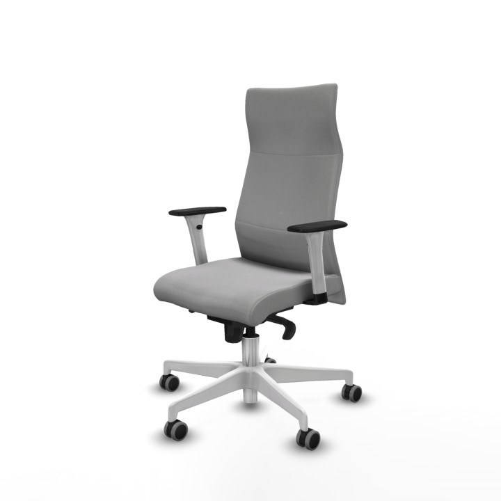Piqueras y Crespo Albacete dirección sincro bali gris claro brazos 1D blancos base blanca ruedas 65 engomadas