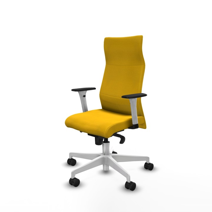 Piqueras y Crespo Albacete dirección sincro bali amarillo brazos 1D blancos base blanca ruedas 65 nailon