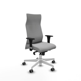 Piqueras y Crespo Albacete dirección sincro bali gris claro brazos 1D cromados base blanca ruedas 65 engomadas