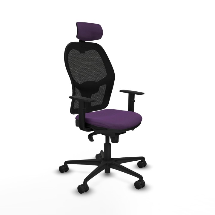 Piqueras y Crespo Jorquera sincro malla negra bali morado brazos 1D base nailon cabecero 2D ruedas 65mm nailon
