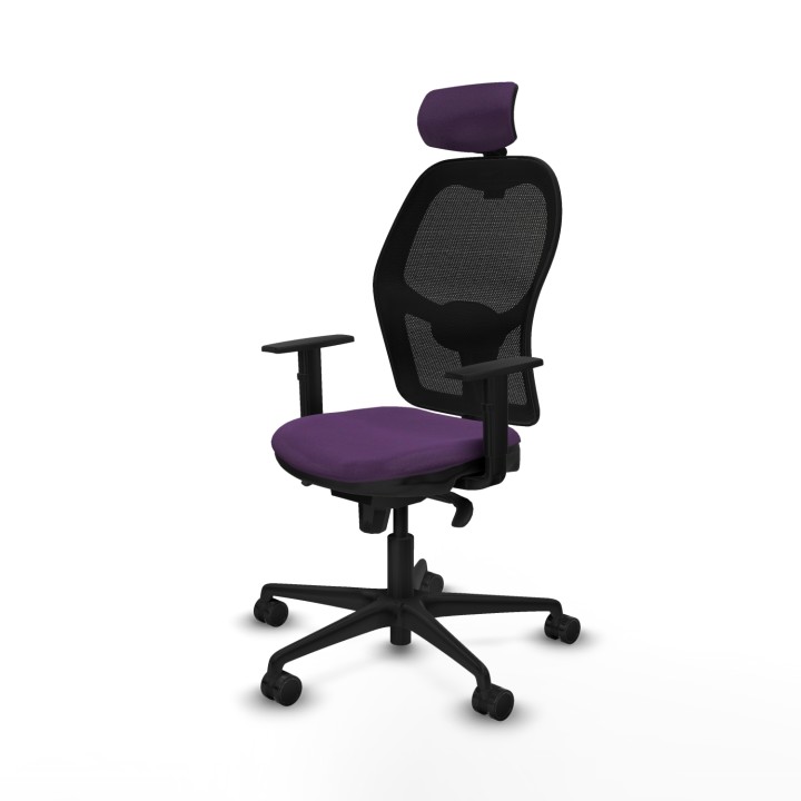 Piqueras y Crespo Jorquera sincro malla negra bali morado brazos 1D base nailon cabecero 2D ruedas 65mm nailon