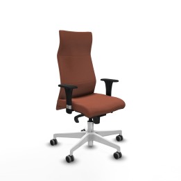 Piqueras y Crespo Albacete dirección sincro bali marrón brazos 1D cromados base blanca ruedas 65 engomadas