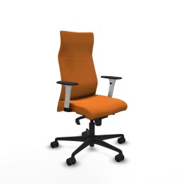 Piqueras y Crespo Albacete dirección sincro similpiel naranja brazos 1D blancos base nailon ruedas 65 nailon