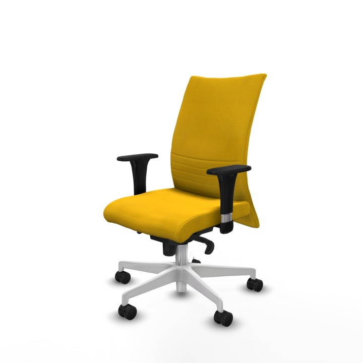 Piqueras y Crespo Albacete confidente sincro bali amarillo brazos 1D base blanca ruedas 65 mm nailon