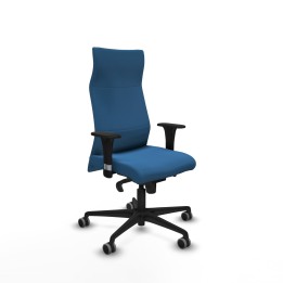 Piqueras y Crespo Albacete XL sincro similpiel azul claro brazos 1D base nailon ruedas 65mm engomadas