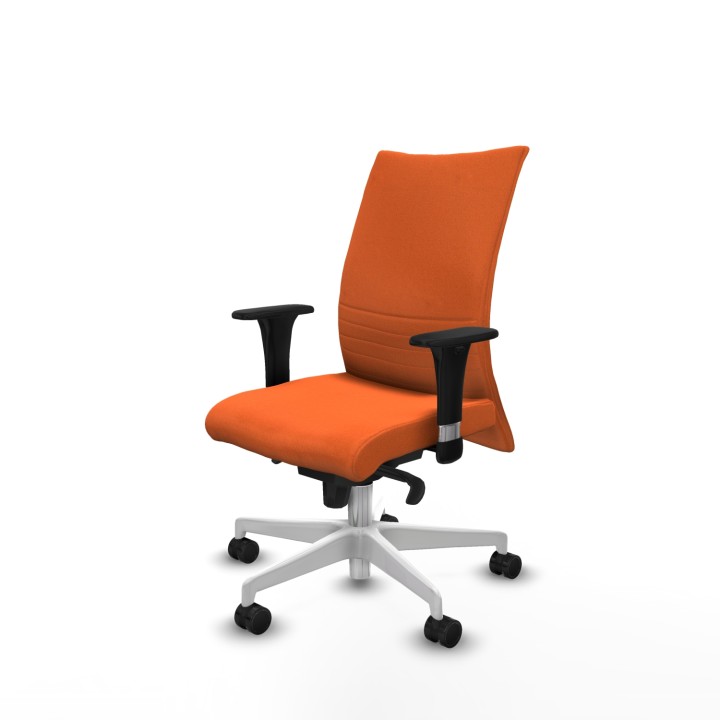 Piqueras y Crespo Albacete confidente sincro bali naranja brazos 1D base blanca ruedas 65 mm nailon