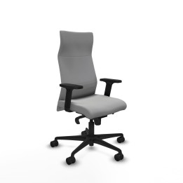 Piqueras y Crespo Albacete dirección sincro similpiel gris claro brazos 2D base nailon ruedas 65 nailon