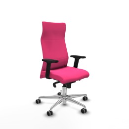 Piqueras y Crespo Albacete dirección sincro similpiel rosa brazos 2D base aluminio ruedas 65 engomadas