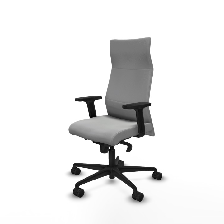 Piqueras y Crespo Albacete dirección sincro similpiel gris claro brazos 2D base nailon ruedas 65 nailon