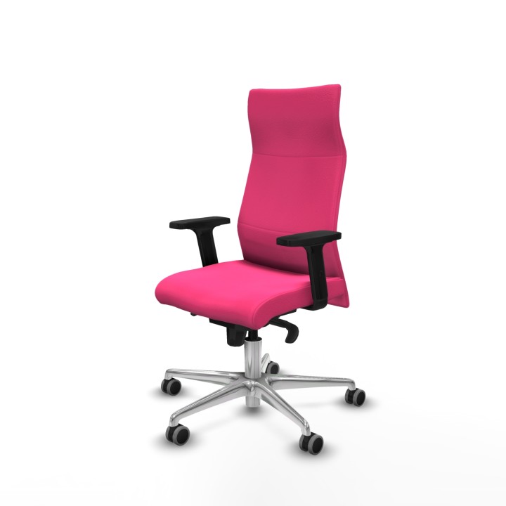 Piqueras y Crespo Albacete dirección sincro similpiel rosa brazos 2D base aluminio ruedas 65 engomadas