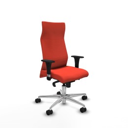 Piqueras y Crespo Albacete dirección sincro bali naranja oscuro brazos 1D cromados base aluminio ruedas 65 nailon