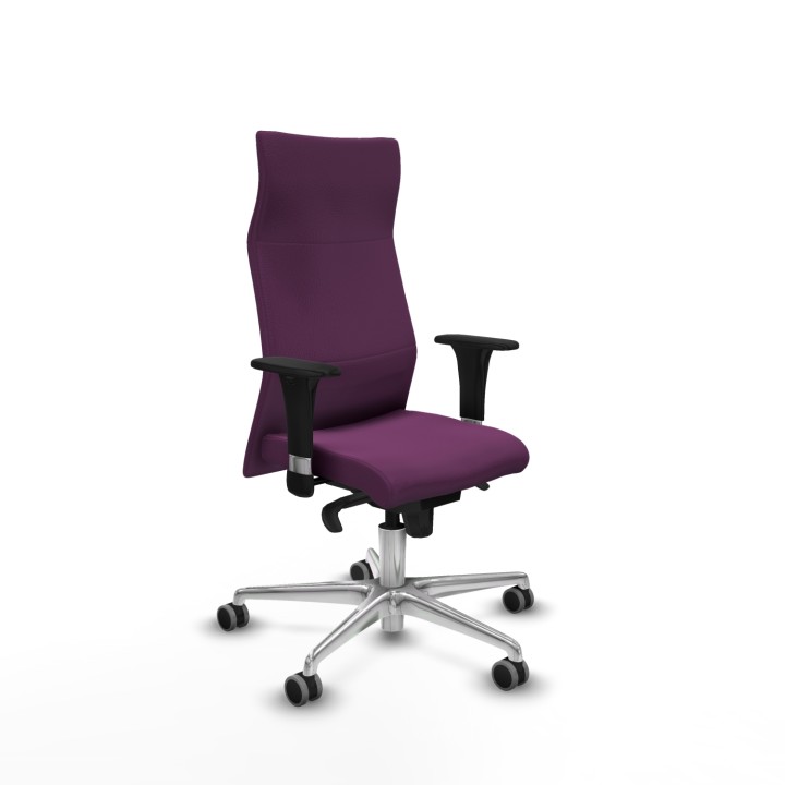 Piqueras y Crespo Albacete XL sincro similpiel morado brazos 1D base aluminio ruedas 65mm engomadas