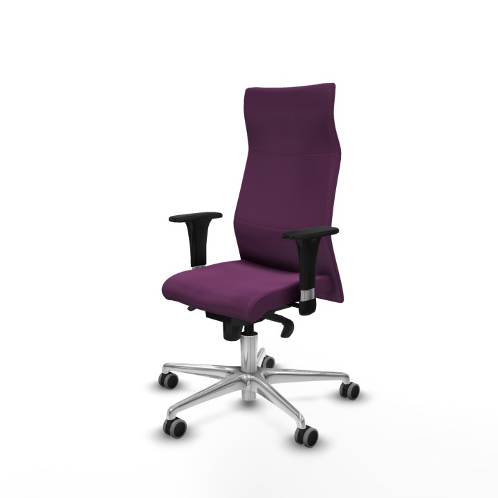 Piqueras y Crespo Albacete XL sincro similpiel morado brazos 1D base aluminio ruedas 65mm engomadas