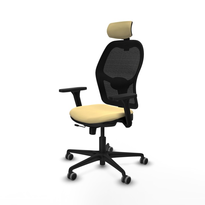Piqueras y Crespo Jorquera traslack malla negra similpiel crema brazos 3D base nailon cabecero 2D ruedas 65mm engomada
