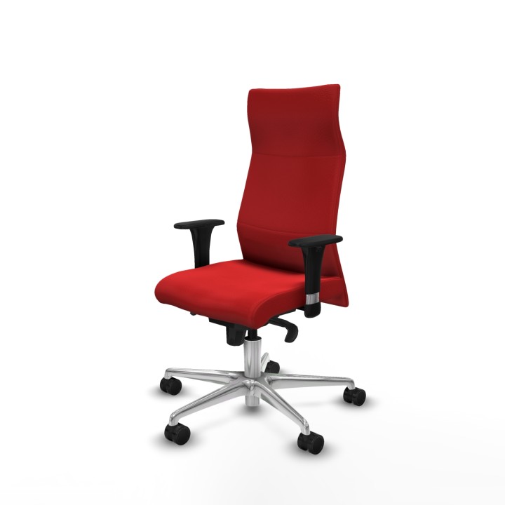 Piqueras y Crespo Albacete XL sincro similpiel rojo brazos 1D base aluminio ruedas 65 mm nailon