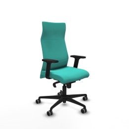 Piqueras y Crespo Albacete dirección sincro similpiel turquesa brazos 2D base nailon ruedas 65 engomadas
