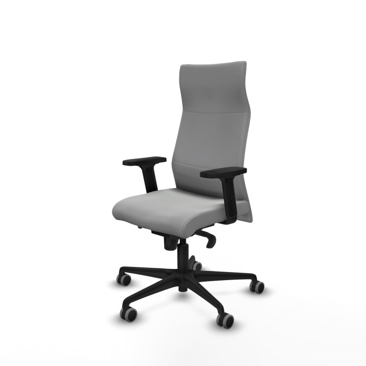 Piqueras y Crespo Albacete dirección sincro similpiel gris claro brazos 2D base nailon ruedas 65 engomadas