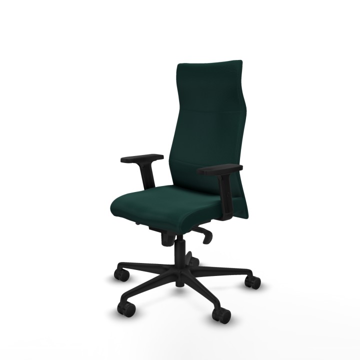 Piqueras y Crespo Albacete dirección sincro similpiel verde botella brazos 2D base nailon ruedas 65 nailon