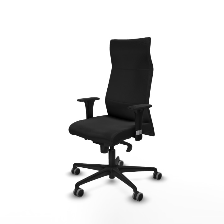 Piqueras y Crespo Albacete dirección sincro similpiel negro brazos 1D cromados base nailon ruedas 65 engomadas