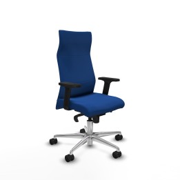 Piqueras y Crespo Albacete dirección sincro similpiel azul brazos 2D base aluminio ruedas 65 nailon