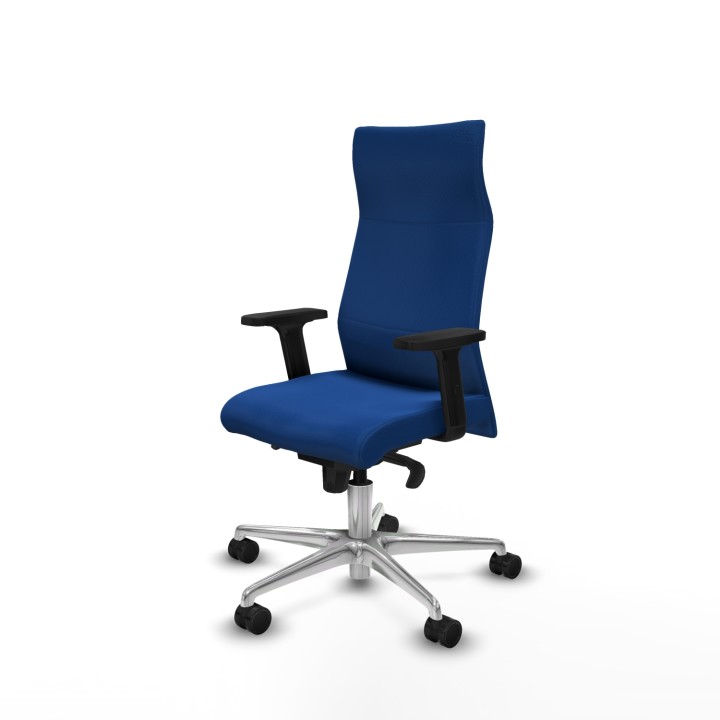 Piqueras y Crespo Albacete dirección sincro similpiel azul brazos 2D base aluminio ruedas 65 nailon