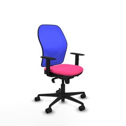 Piqueras y Crespo Jorquera sincro malla azul similpiel rosa brazos 1D base nailon ruedas 65mm nailon