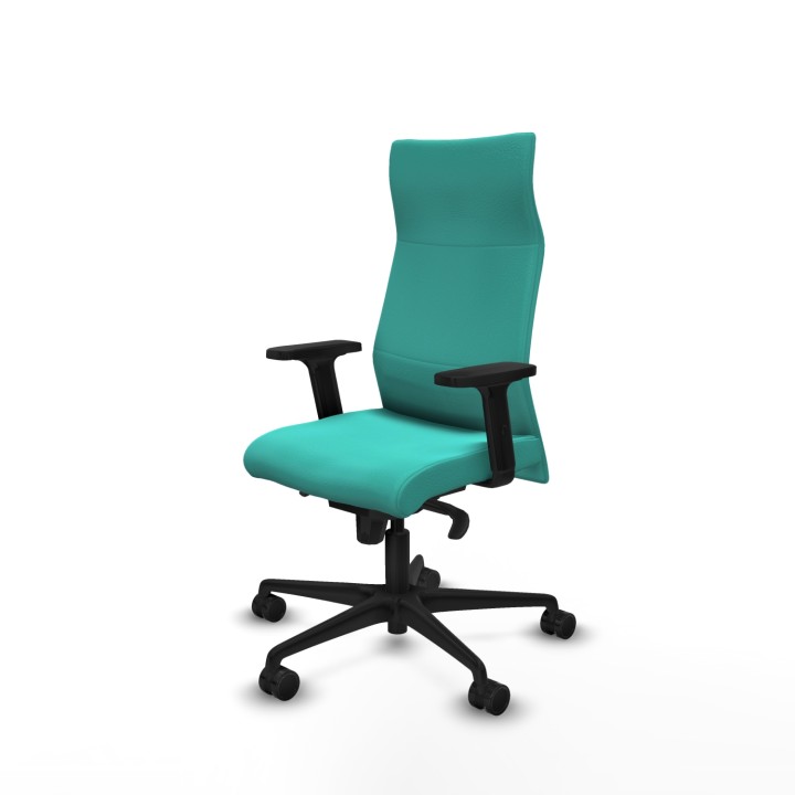 Piqueras y Crespo Albacete dirección sincro similpiel turquesa brazos 2D base nailon ruedas 65 nailon