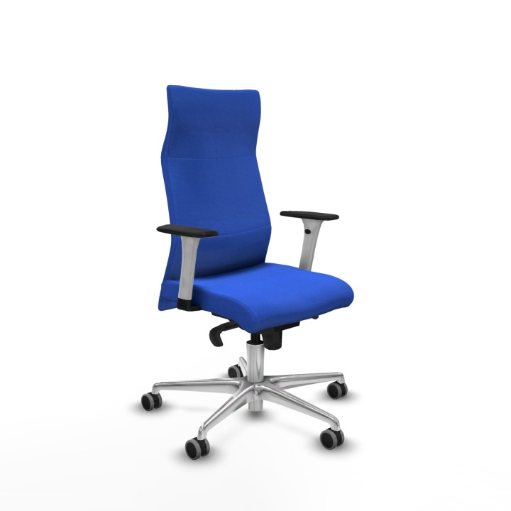 Piqueras y Crespo Albacete dirección sincro bali azul brazos 1D blancos base aluminio ruedas 65 engomadas