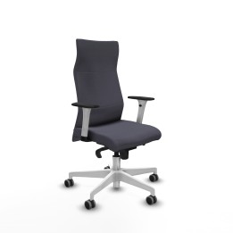 Piqueras y Crespo Albacete dirección sincro bali gris oscuro brazos 1D blancos base blanca ruedas 65 engomadas