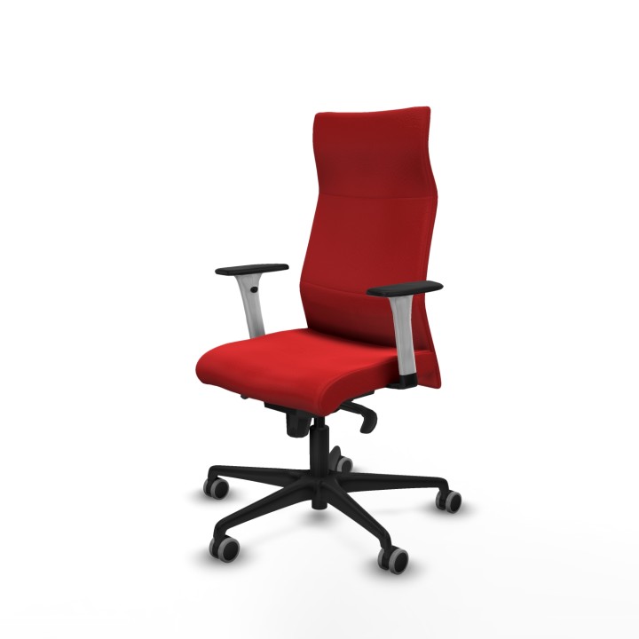 Piqueras y Crespo Albacete dirección sincro similpiel rojo brazos 1D blancos base nailon ruedas 65 engomadas